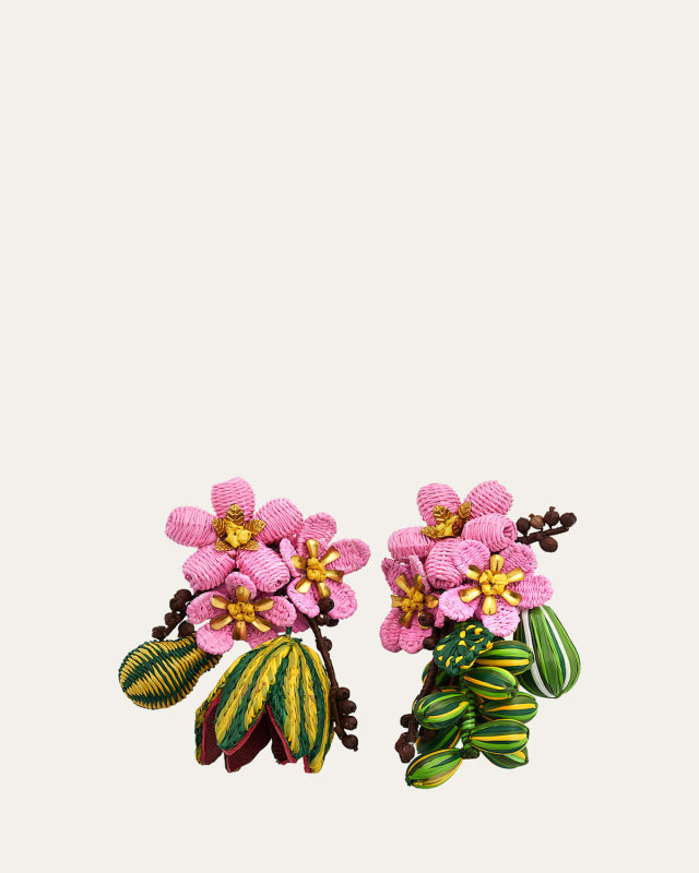 Flower Cluster Clip-On Earrings